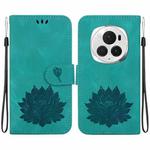 For Honor Magic6 Pro Lotus Embossed Leather Phone Case(Green)