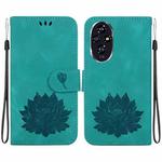 For Honor 200 Lotus Embossed Leather Phone Case(Green)