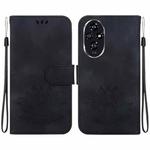 For Honor 200 Lotus Embossed Leather Phone Case(Black)