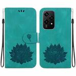 For Honor 200 Lite Global Lotus Embossed Leather Phone Case(Green)