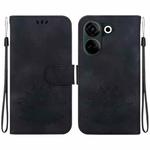 For Tecno Camon 20 / Camon 20 Pro 4G Lotus Embossed Leather Phone Case(Black)