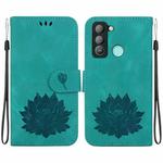 For Tecno Pop 5 LTE Lotus Embossed Leather Phone Case(Green)