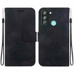 For Tecno Pop 5 LTE Lotus Embossed Leather Phone Case(Black)