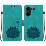 For Tecno Pova 5 Pro Lotus Embossed Leather Phone Case(Green)