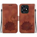For Tecno Spark 10 4G / Spark 10C Lotus Embossed Leather Phone Case(Brown)