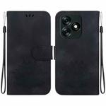 For Tecno Spark 10 4G / Spark 10C Lotus Embossed Leather Phone Case(Black)