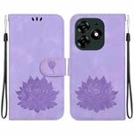 For Tecno Spark 10 Pro Lotus Embossed Leather Phone Case(Purple)