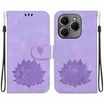 For Tecno Spark 20 Pro Lotus Embossed Leather Phone Case(Purple)