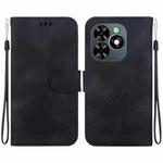 For Tecno Spark G0 2024 / Spark 20 Lotus Embossed Leather Phone Case(Black)