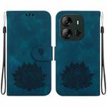 For Tecno Spark Go 2023 / Pop 7 Pro Lotus Embossed Leather Phone Case(Dark Blue)