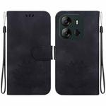 For Tecno Spark Go 2023 / Pop 7 Pro Lotus Embossed Leather Phone Case(Black)