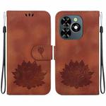 For Tecno Spark 20C / Pop 8 Lotus Embossed Leather Phone Case(Brown)