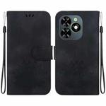 For Tecno Spark 20C / Pop 8 Lotus Embossed Leather Phone Case(Black)