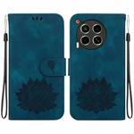 For Tecno Camon 30 4G / 5G Lotus Embossed Leather Phone Case(Dark Blue)