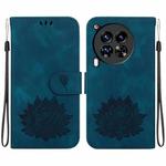 For Tecno Camon 30 Premier 5G Lotus Embossed Leather Phone Case(Dark Blue)