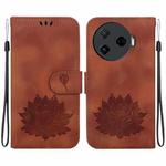 For Tecno Camon 30 Pro Lotus Embossed Leather Phone Case(Brown)