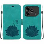For Tecno Pova 6 / Pova 6 Pro Lotus Embossed Leather Phone Case(Green)
