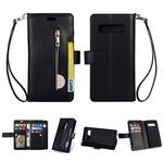 For Samsung Galaxy S10 Multifunctional Zipper Horizontal Flip Leather Case with Holder & Wallet & 9 Card Slots & Lanyard(Black)