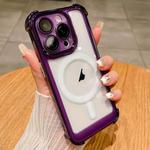 For iPhone 13 Pro Max Clear Acrylic + TPU MagSafe Magnetic Phone Case(Purple)