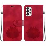 For Samsung Galaxy A53 5G Lotus Embossed Leather Phone Case(Red)