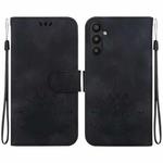 For Samsung Galaxy A34 5G Lotus Embossed Leather Phone Case(Black)