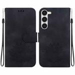 For Samsung Galaxy S23+ 5G Lotus Embossed Leather Phone Case(Black)