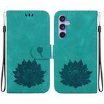 For Samsung Galaxy S23 FE 5G Lotus Embossed Leather Phone Case(Green)