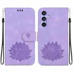 For Samsung Galaxy S23 FE 5G Lotus Embossed Leather Phone Case(Purple)
