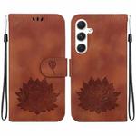 For Samsung Galaxy S24 5G Lotus Embossed Leather Phone Case(Brown)