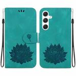 For Samsung Galaxy S24 5G Lotus Embossed Leather Phone Case(Green)