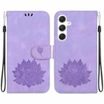 For Samsung Galaxy S24 5G Lotus Embossed Leather Phone Case(Purple)