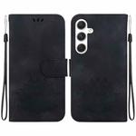 For Samsung Galaxy S24 5G Lotus Embossed Leather Phone Case(Black)