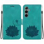 For Samsung Galaxy S24+ 5G Lotus Embossed Leather Phone Case(Green)