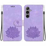 For Samsung Galaxy S24+ 5G Lotus Embossed Leather Phone Case(Purple)