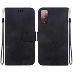 For Samsung Galaxy S20 FE 4G / 5G Lotus Embossed Leather Phone Case(Black)