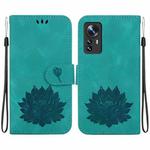 For Xiaomi 12 / 12X Lotus Embossed Leather Phone Case(Green)