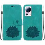For Xiaomi 13 Lite / Civi 2 Lotus Embossed Leather Phone Case(Green)