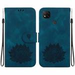 For Xiaomi Poco C31 Lotus Embossed Leather Phone Case(Dark Blue)