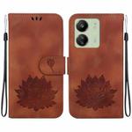 For Xiaomi Poco C65 4G / Poco M6 5G Lotus Embossed Leather Phone Case(Brown)