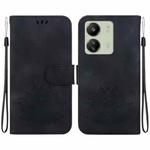 For Xiaomi Poco C65 4G / Poco M6 5G Lotus Embossed Leather Phone Case(Black)