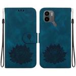 For Xiaomi Poco C50 / Poco C51 Lotus Embossed Leather Phone Case(Dark Blue)