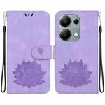 For Xiaomi Poco M6 Pro 4G Lotus Embossed Leather Phone Case(Purple)