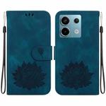 For Xiaomi Poco X6 5G Global Lotus Embossed Leather Phone Case(Dark Blue)