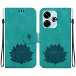 For Xiaomi Poco M6 4G Lotus Embossed Leather Phone Case(Green)