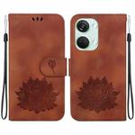 For OnePlus Nord 3 / Ace 2V Lotus Embossed Leather Phone Case(Brown)