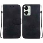 For OnePlus Nord 2T Lotus Embossed Leather Phone Case(Black)