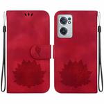 For OnePlus Nord CE 2 5G Lotus Embossed Leather Phone Case(Red)