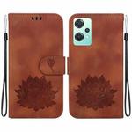 For OnePlus Nord CE 2 Lite 5G Lotus Embossed Leather Phone Case(Brown)