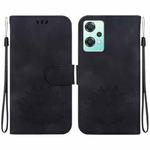 For OnePlus Nord CE 2 Lite 5G Lotus Embossed Leather Phone Case(Black)