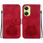 For OnePlus Nord CE 3 Lite / Nord N30 Lotus Embossed Leather Phone Case(Red)